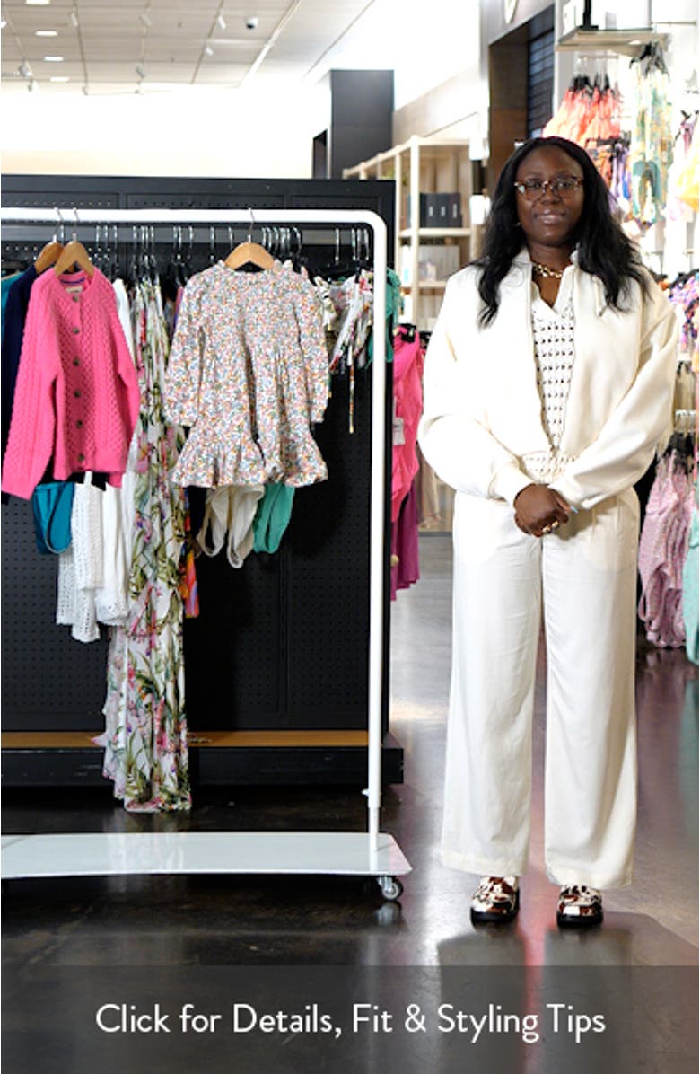 Kids' Floral Long Sleeve Smocked Bodice Cotton Jersey Dress, sales video thumbnail