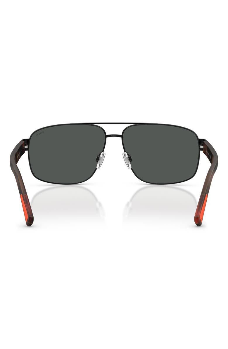 Polo Ralph Lauren 61mm Pilot Sunglasses, Alternate, color, Semishiny Black / Dark Grey