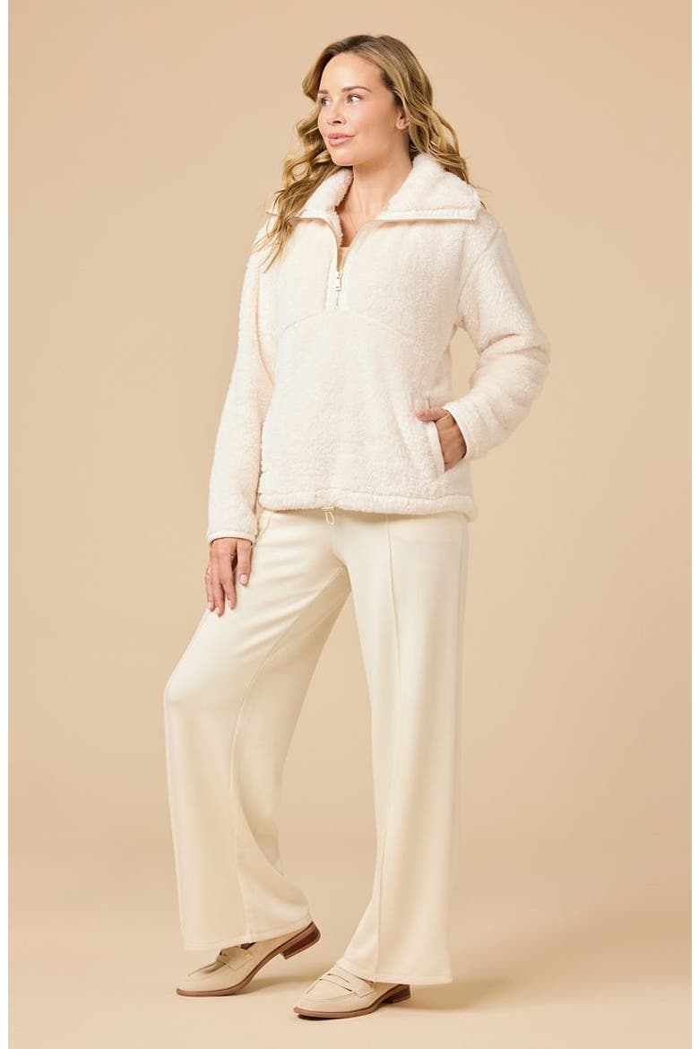 DreamPlush 1/4 Zip Pullover Jacket, Alternate, color, Almond