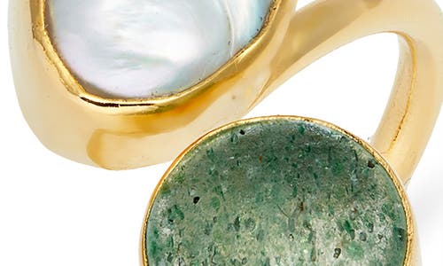 Ki-ele Pearl & Quartz Wrap Ring