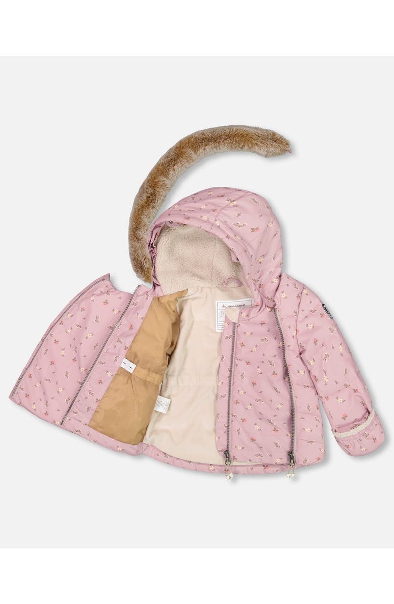 Deux par Deux Baby Boy's Two Piece Baby Snowsuit Rose Printed Mini Flowers, Alternate, color,