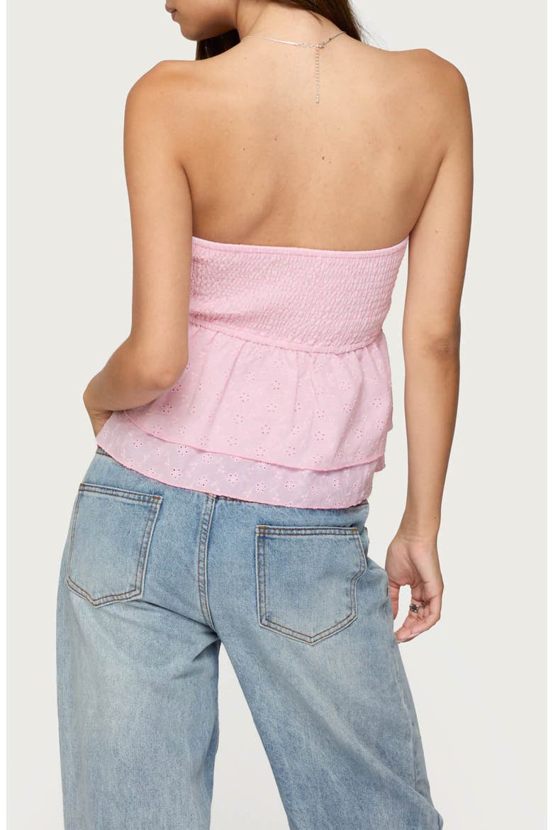 Toria Ruffled Eyelet Strapless Top, Alternate, color, LIGHT-PINK