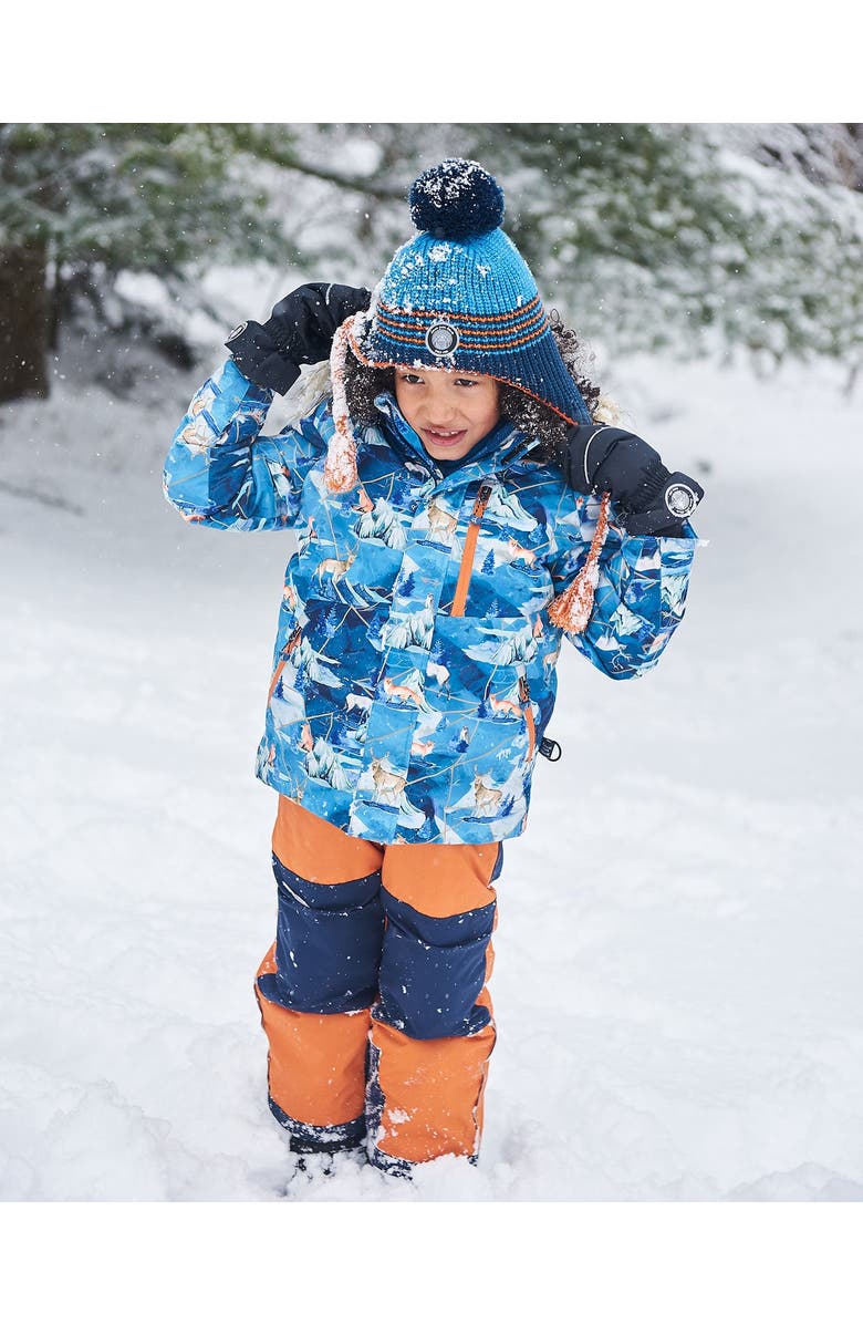 Deux par Deux Baby Boy's Peruvian Knit Hat Blue And Orange, Alternate, color, 