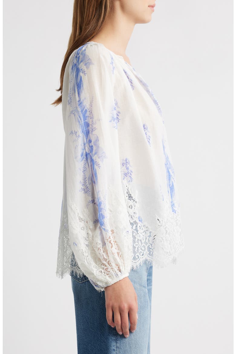 Dresner Lace Trim Top, Alternate, color, VICTORIAN BLUE