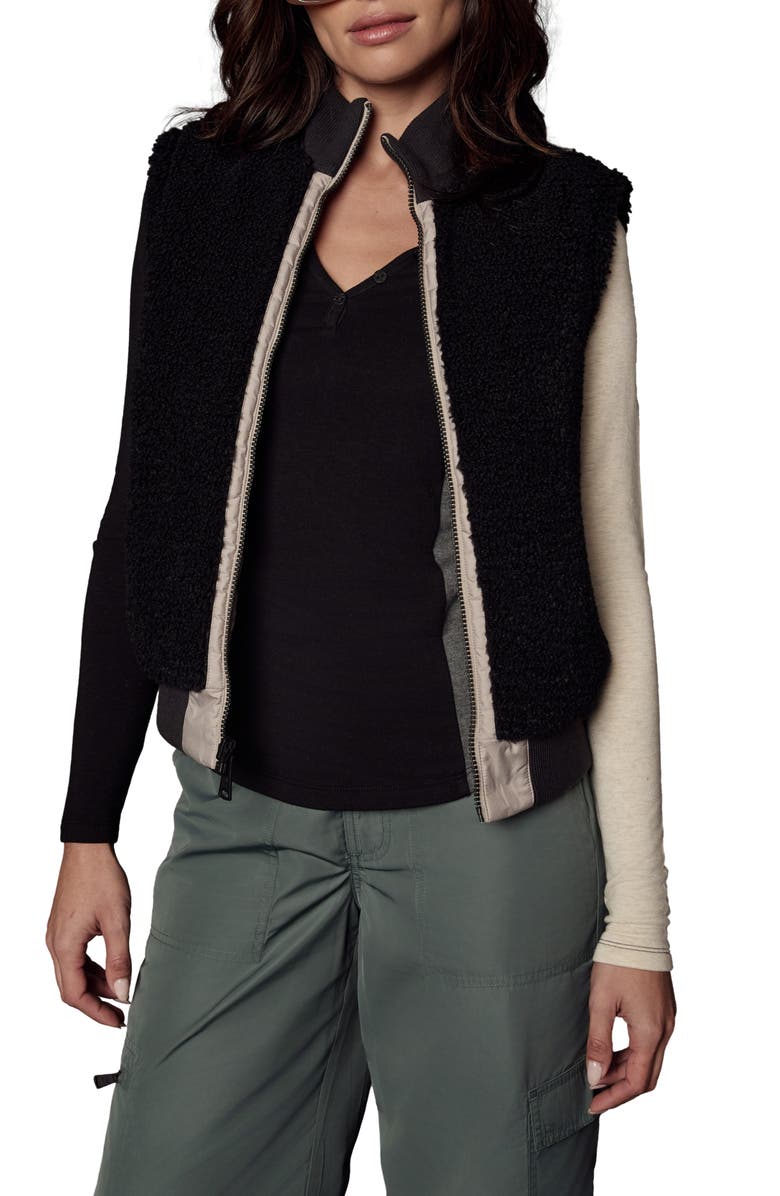 Alp N Rock Atlas Quilted & Faux Shearling Reversible Vest, Alternate, color, Stone/ Black