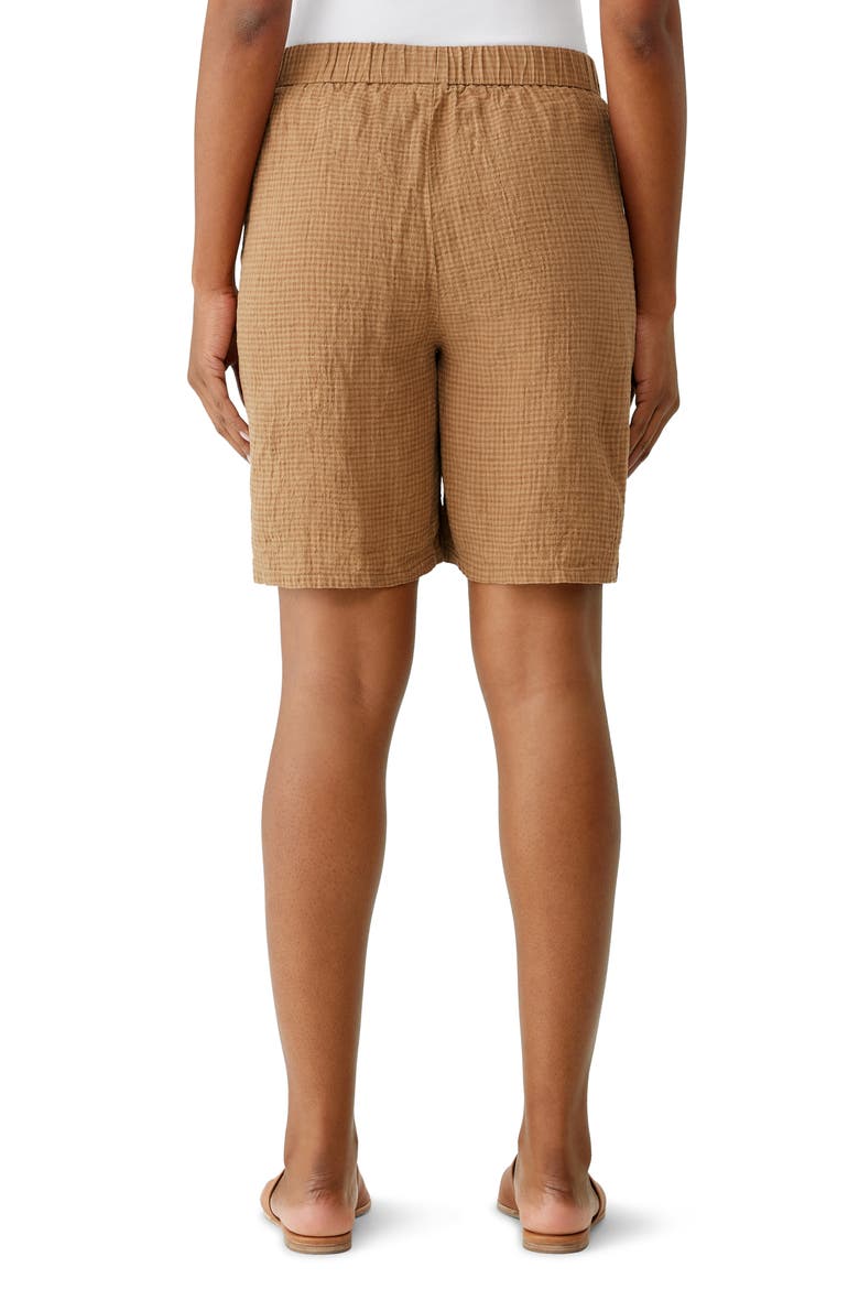 Organic Linen Drawstring Shorts, Alternate, color, CHESTNUT