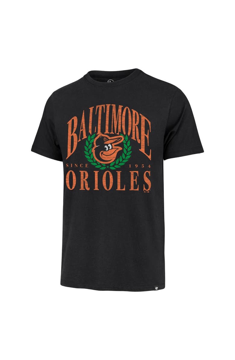 '47 Men's '47 Black Baltimore Orioles Pitchout Franklin T-Shirt, Alternate, color, Black