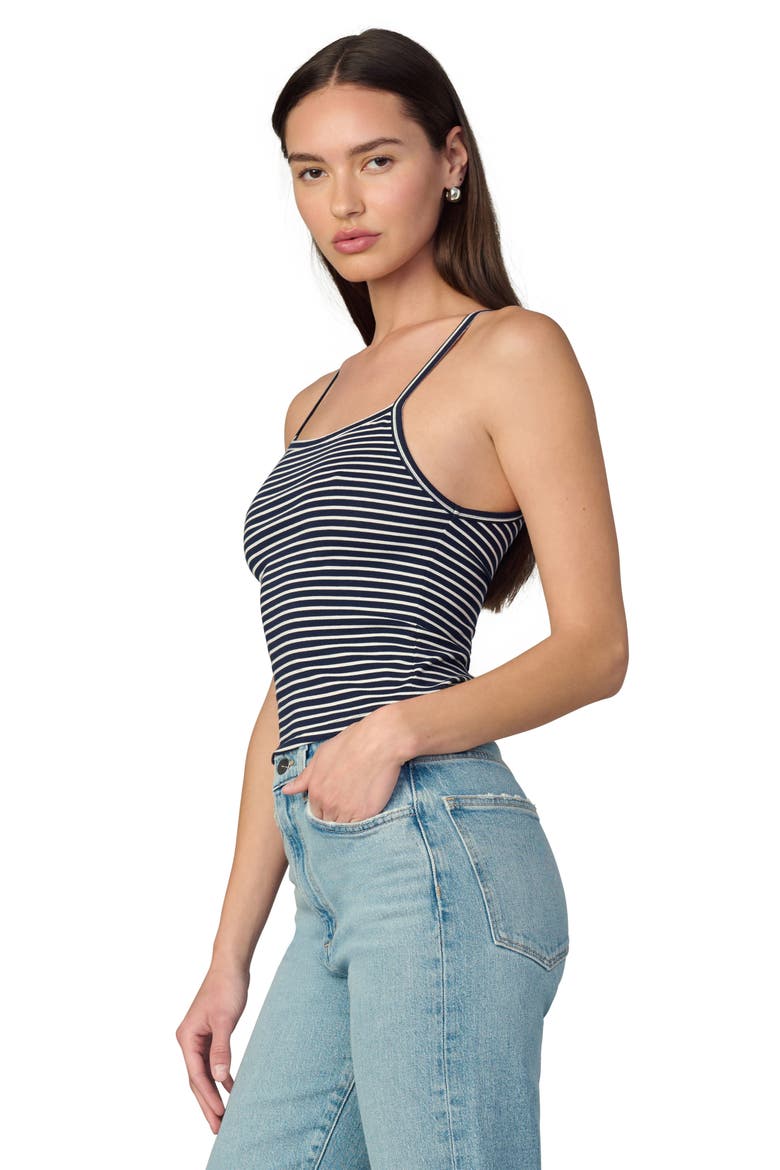 The Everyday Stripe Tank Top, Alternate, color, WHITE/ NAVY STRIPE