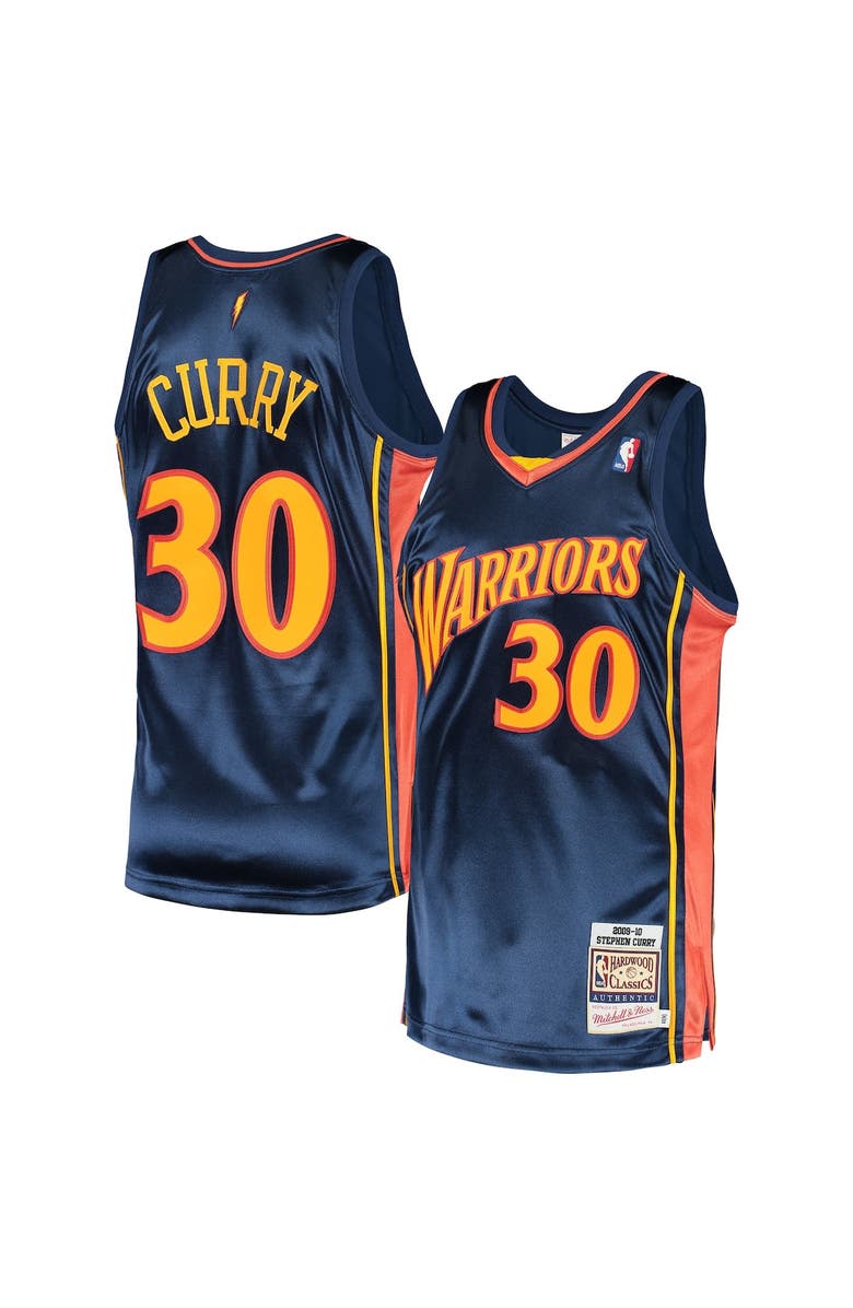 Mitchell & Ness Men's Mitchell & Ness Stephen Curry Navy Golden State Warriors 2009/10 Hardwood Classics Authentic Jersey, Alternate, color, Navy