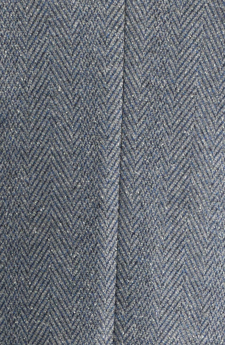 Nordstrom Henrik Trim Fit Grey Herringbone Knit Cotton Blend Sport Coat, Alternate, color, Grey Oscar Herringbone