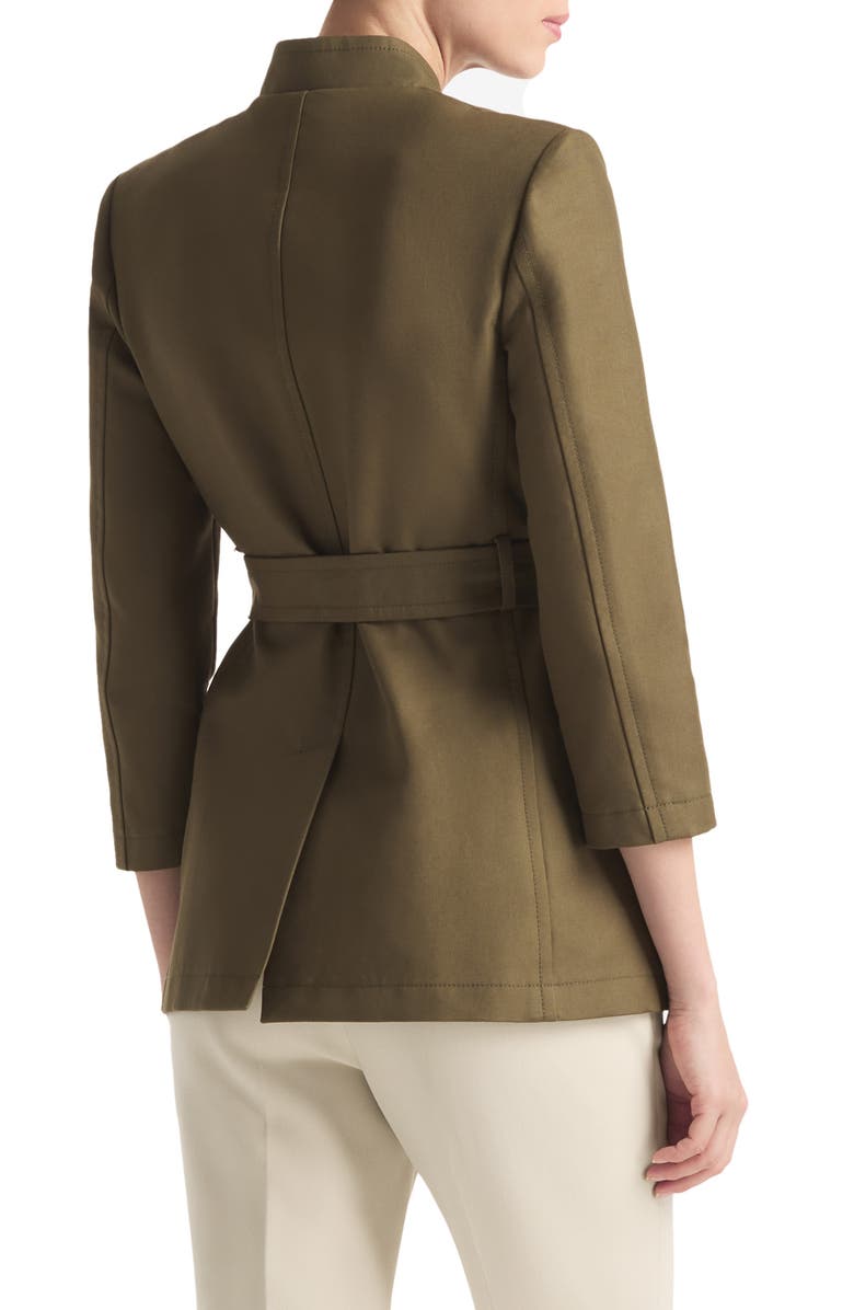 ST. JOHN Belted Compact Gabardine Jacket, Alternate, color, 