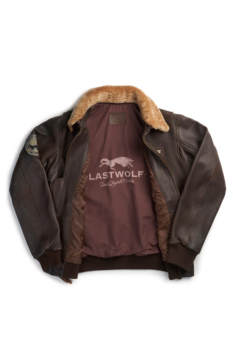 Last Wolf DENALI FLIGHT LEATHER JACKET, Alternate, color, Brown