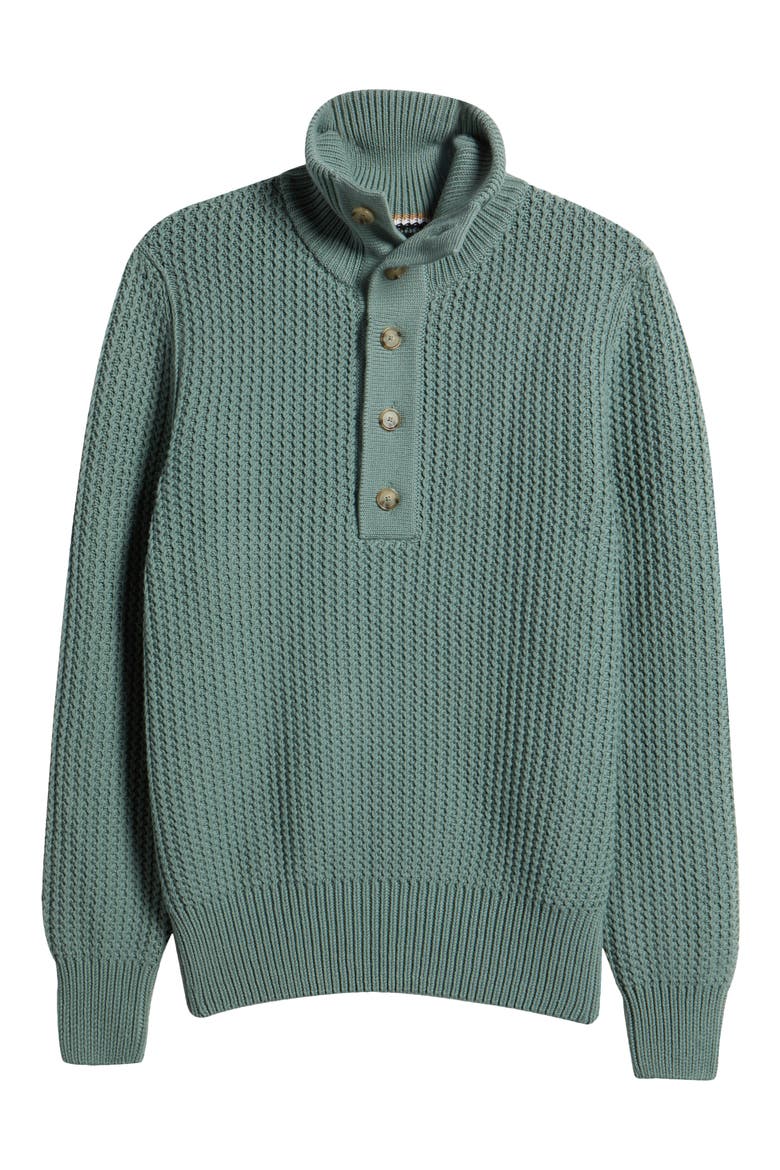 Exmaimo Half Button Virgin Wool Sweater, Alternate, color, LIGHT GREEN