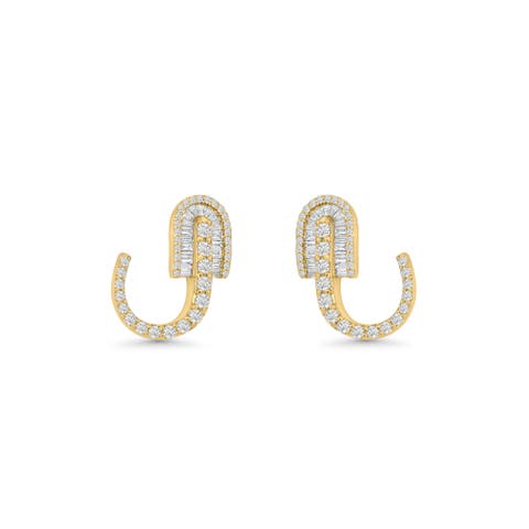 U Huggie Baguette Earrings
