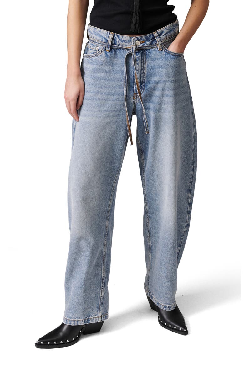 Blaire Barrel Leg Jeans, Alternate, color, Light Blue