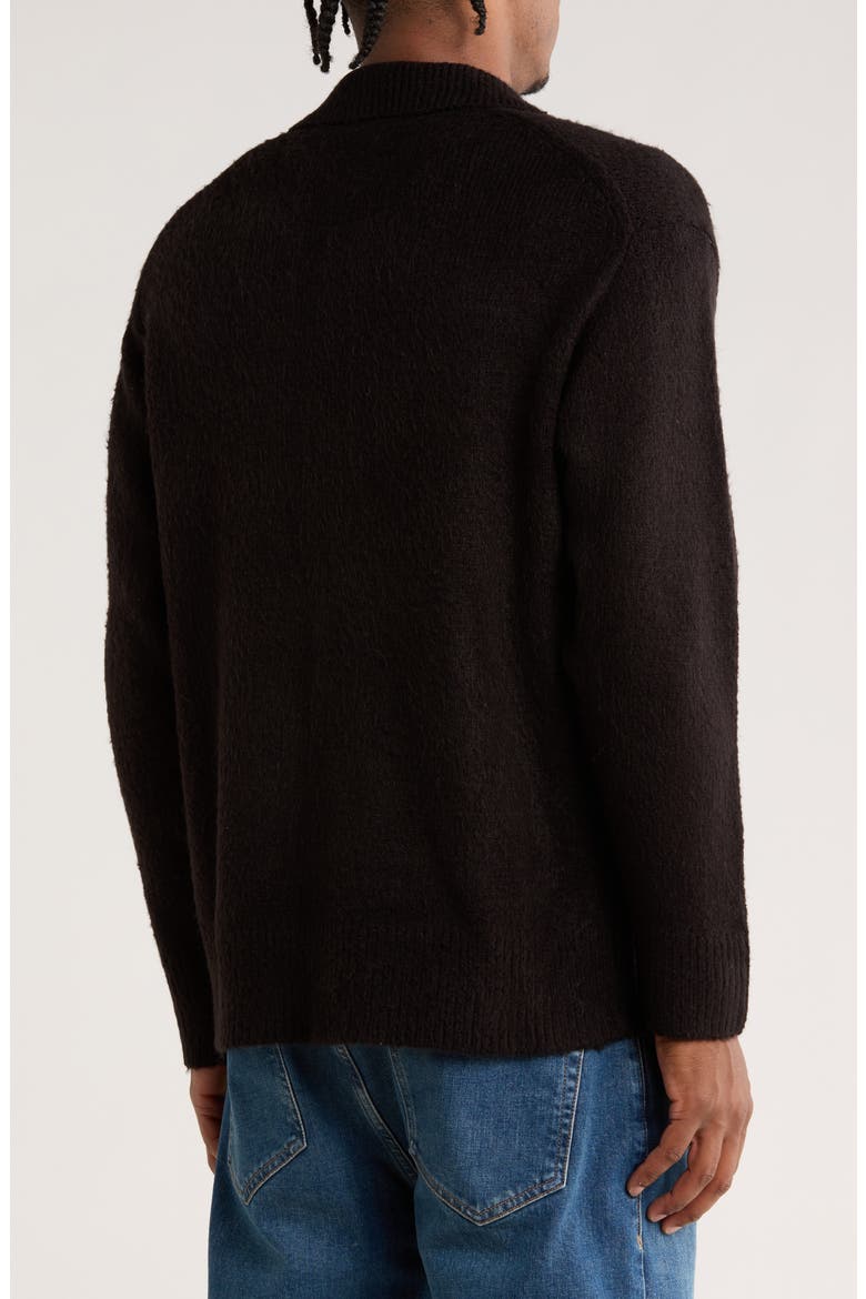 Johnny Collar Polo Sweater, Alternate, color, BLACK