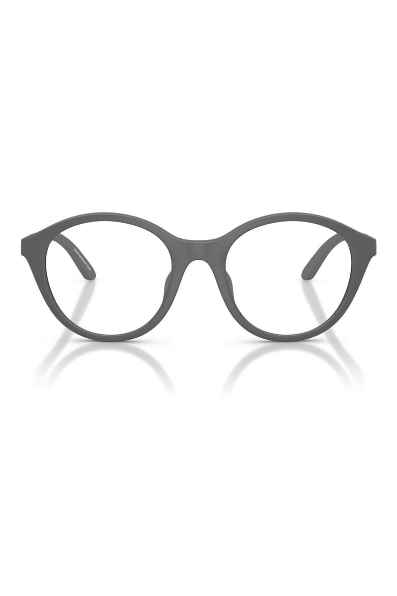 Kids' 48mm Round Optical Glasses, Main, color, MATTE GREY / CLEAR