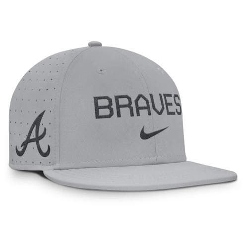 Nike Grey Atlanta Braves True Performance Fitted Hat