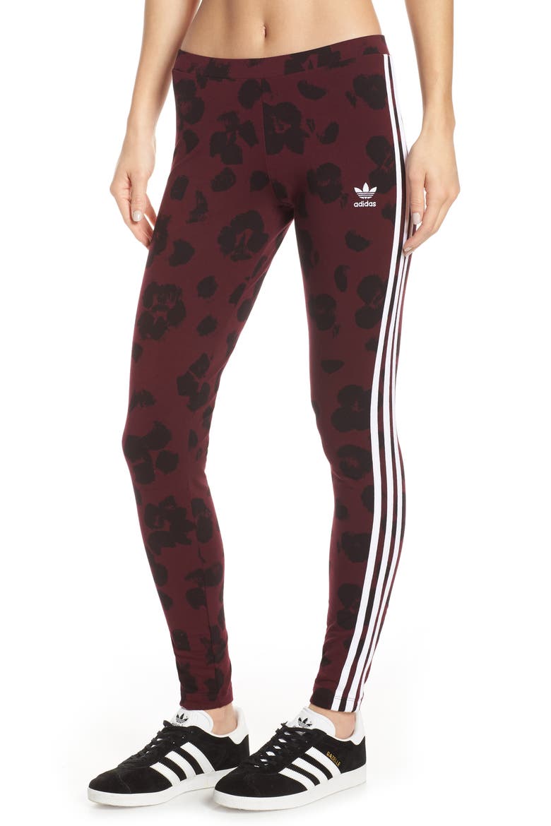 Floral Tights, Main, color, MAROON/ BLACK