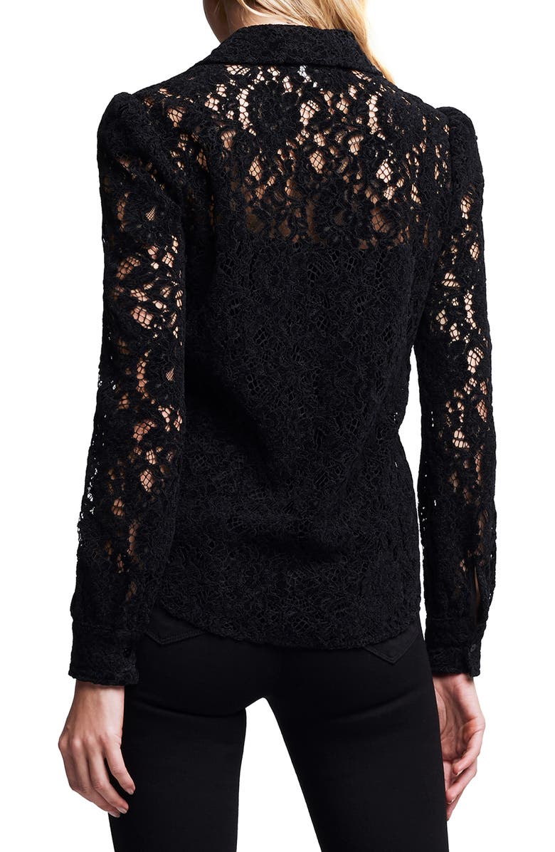 L'AGENCE Jenica Lace Button-Up Shirt, Alternate, color,