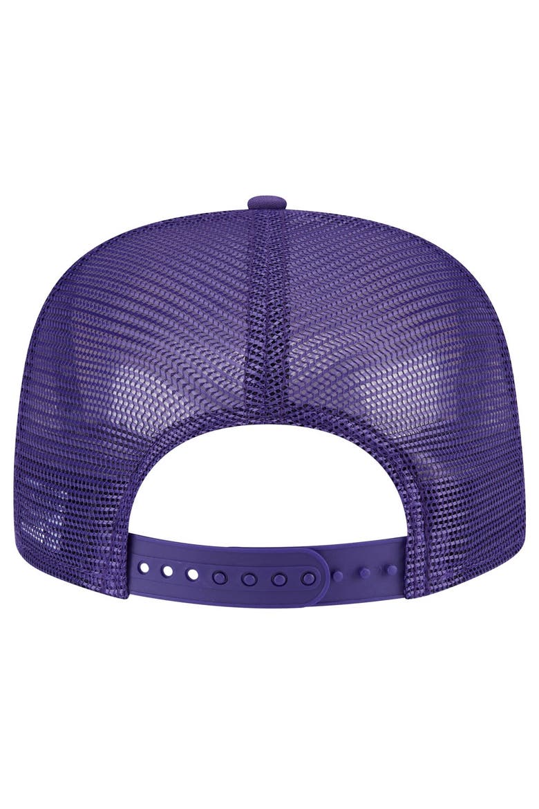 Men's New Era Purple Phoenix Suns Seeing Diamonds A-Frame Trucker 9FIFTY Snapback Hat, Alternate, color, Purple