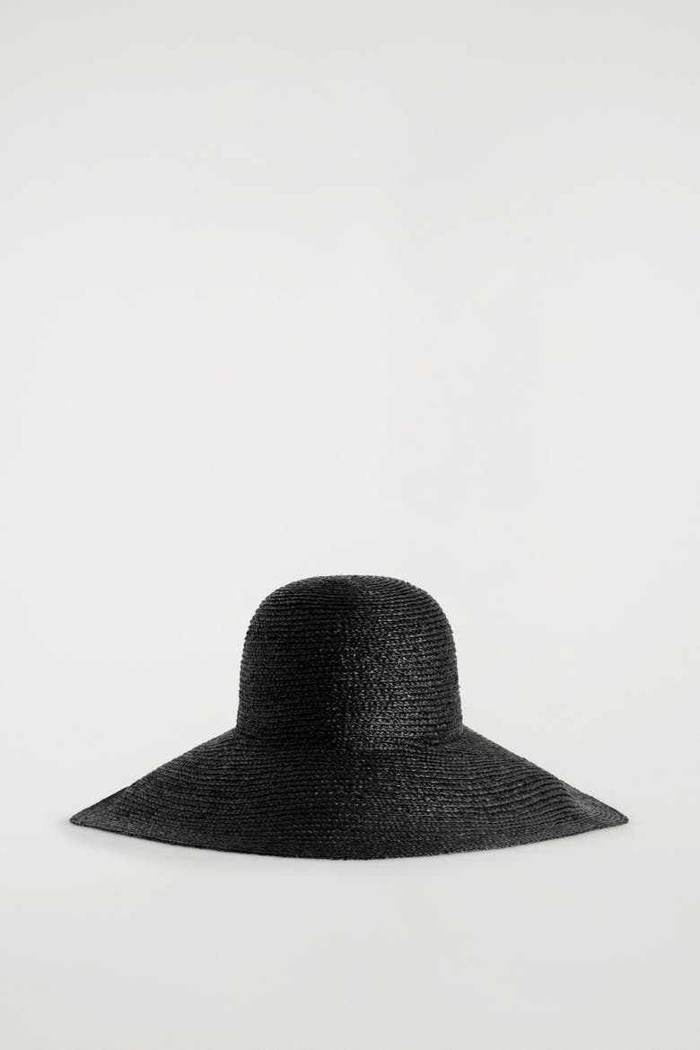 Wide-brim Raffia Hat, Alternate, color, BLACK