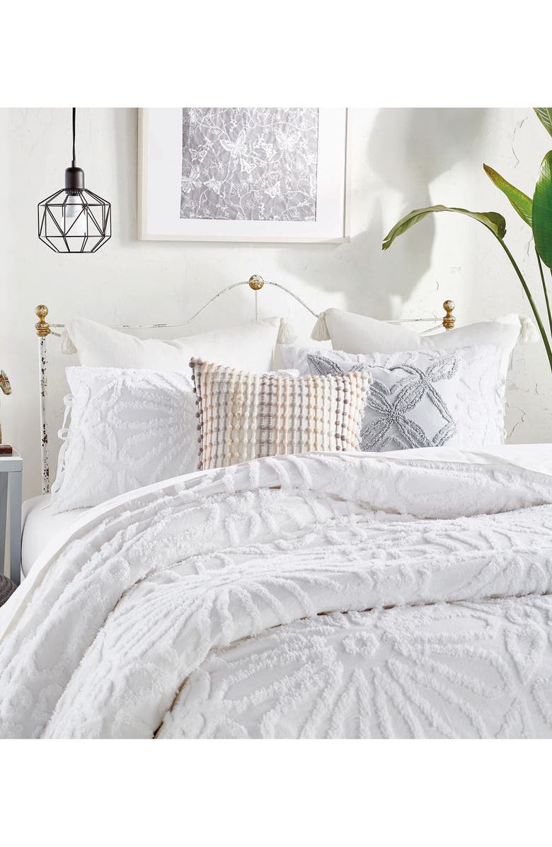 Peri Home Chenille Medallion Duvet & Sham Set, Alternate, color, White