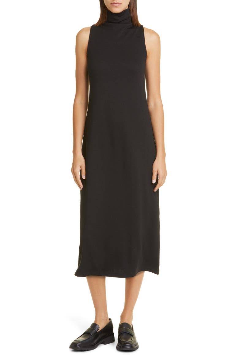 Sleeveless Mock Neck Dress, Main, color, BLACK