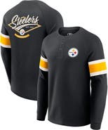 Darius Rucker Collection by Fanatics Men's Darius Rucker Collection by Fanatics Black Pittsburgh Steelers Waffle-Knit Raglan Long Sleeve Henley T-Shirt