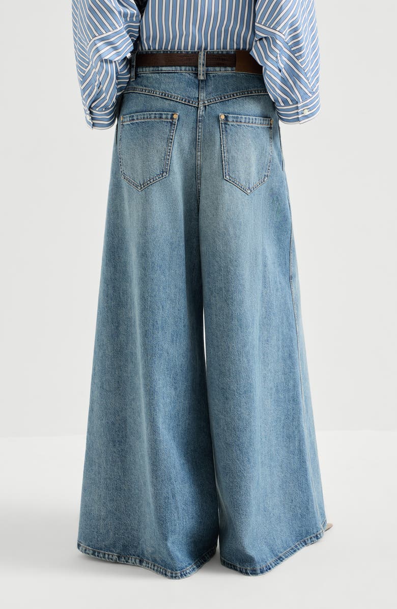 Brunello Cucinelli Maxi trousers, Alternate, color, Denim