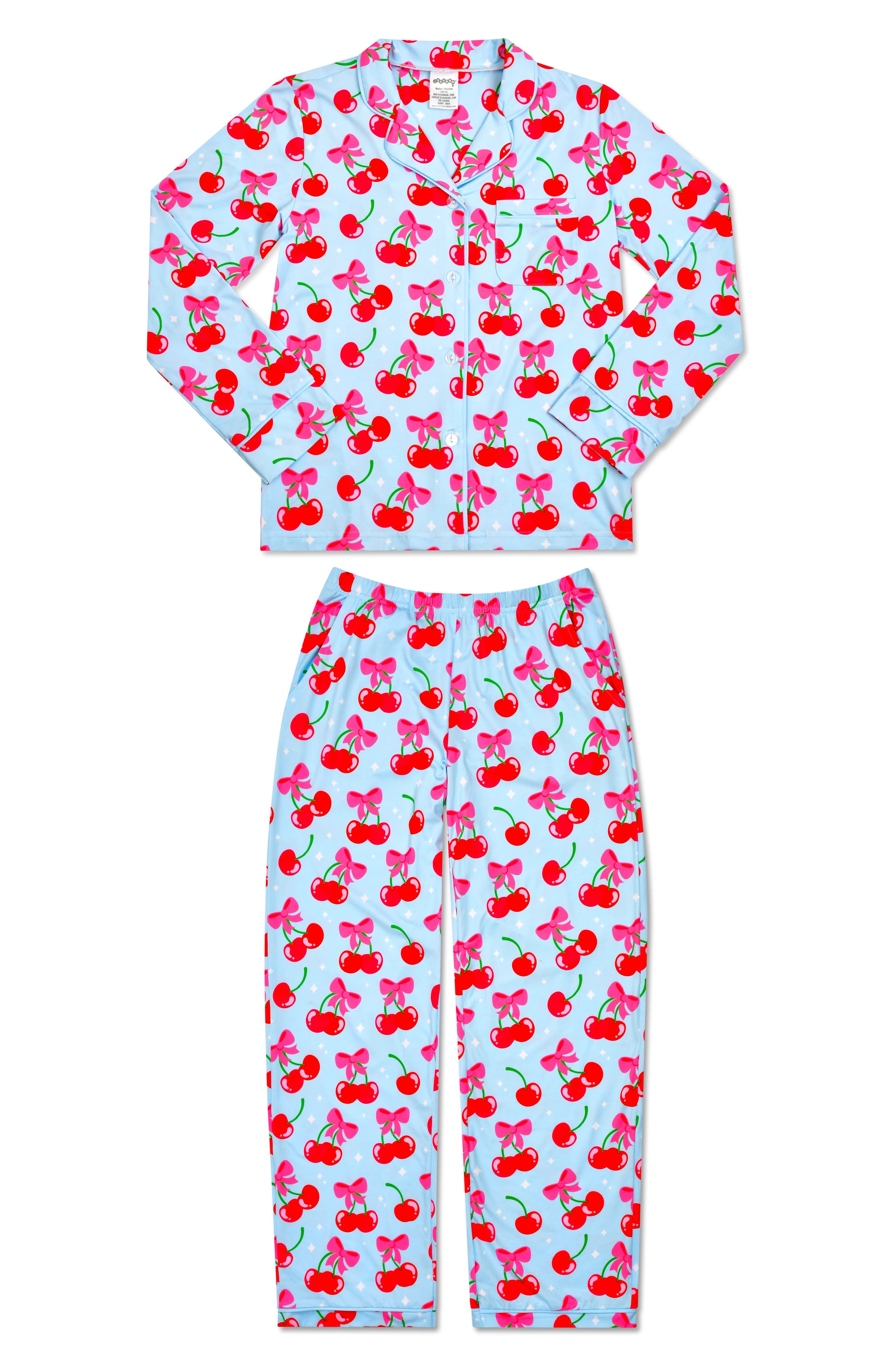 Iscream Kids' Cheerful Cherries Lounge Two-Piece Pajamas