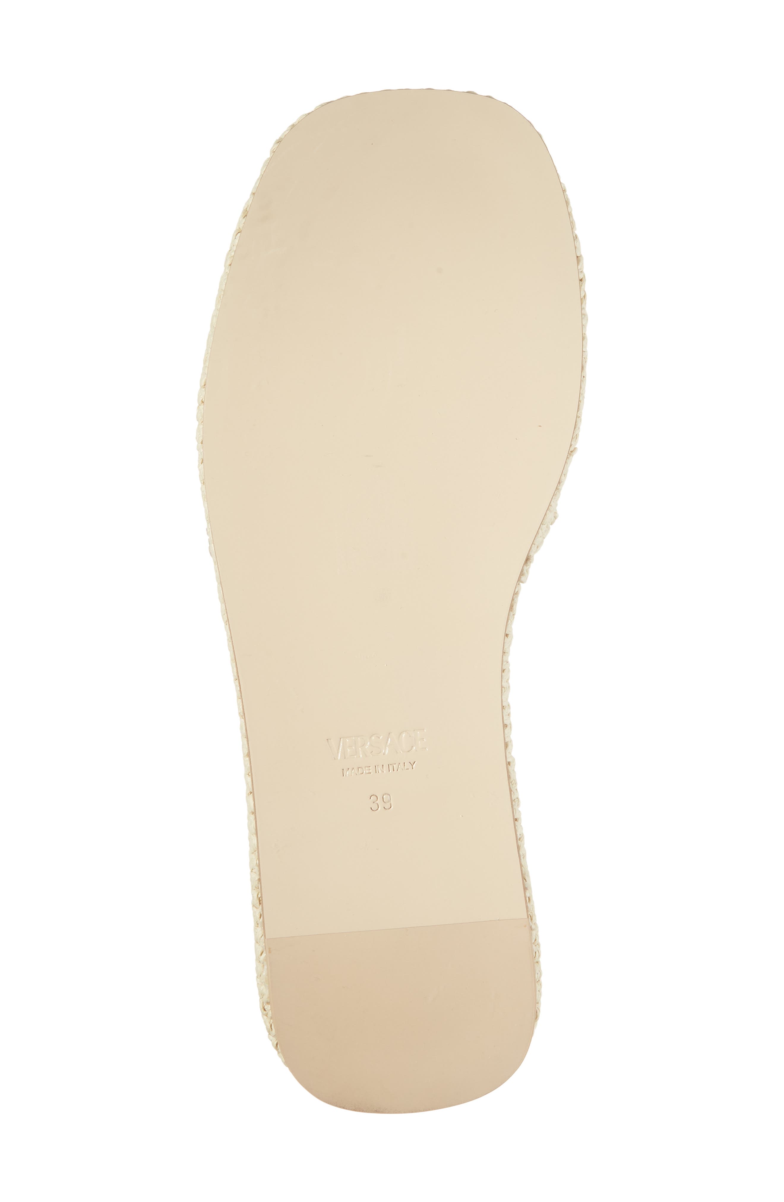 Versace Espadrille Platform Slide Sandal, Alternate, color, Natural Ambrer Gold