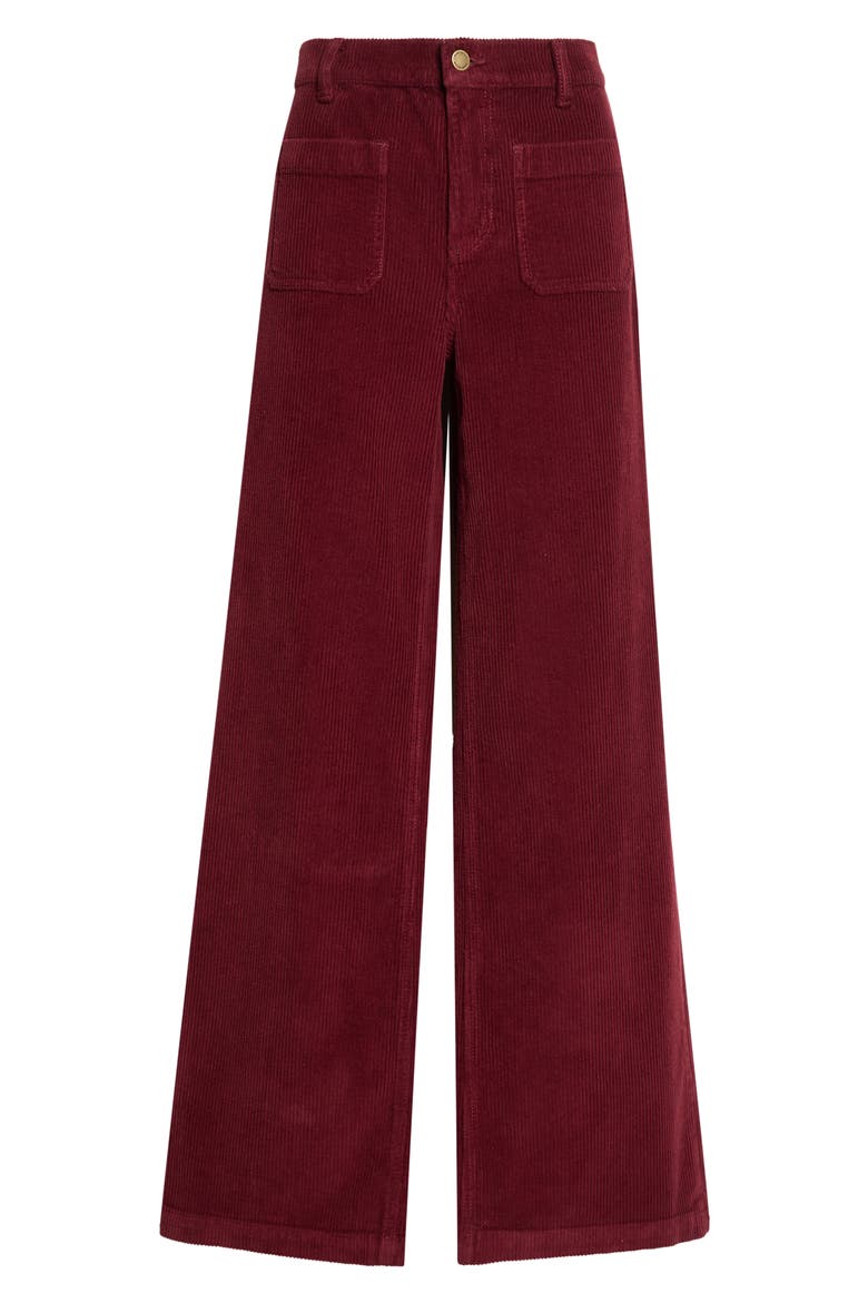 Cleo Wide Leg Corduroy Pants, Alternate, color, CRANBERRY
