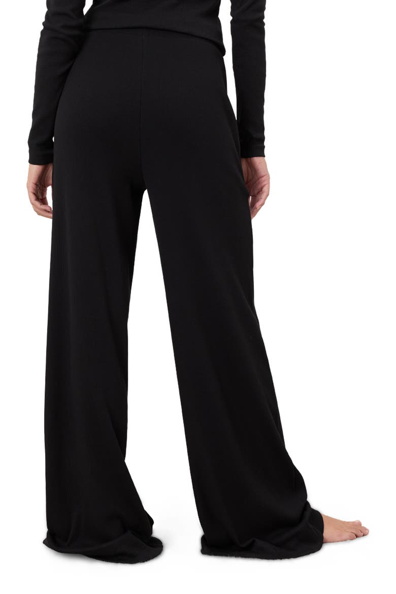 Dream Rib Wide Leg Lounge Pant Made With Organic Cotton, Alternate, color, Black