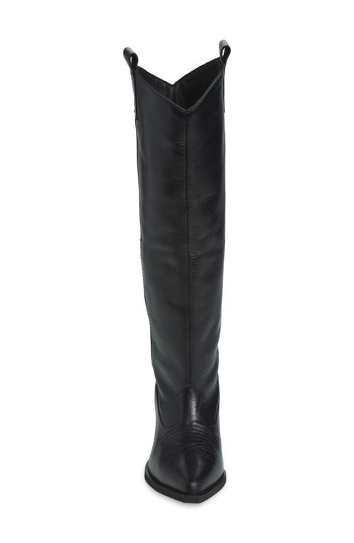 Vaquera Kitten Heel Cowboy Boot In Black