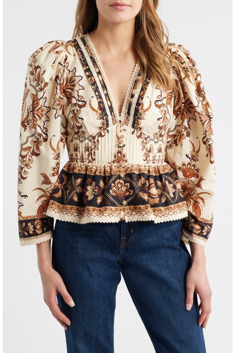 Majestic Garden Cotton Top, Main, color, SAND