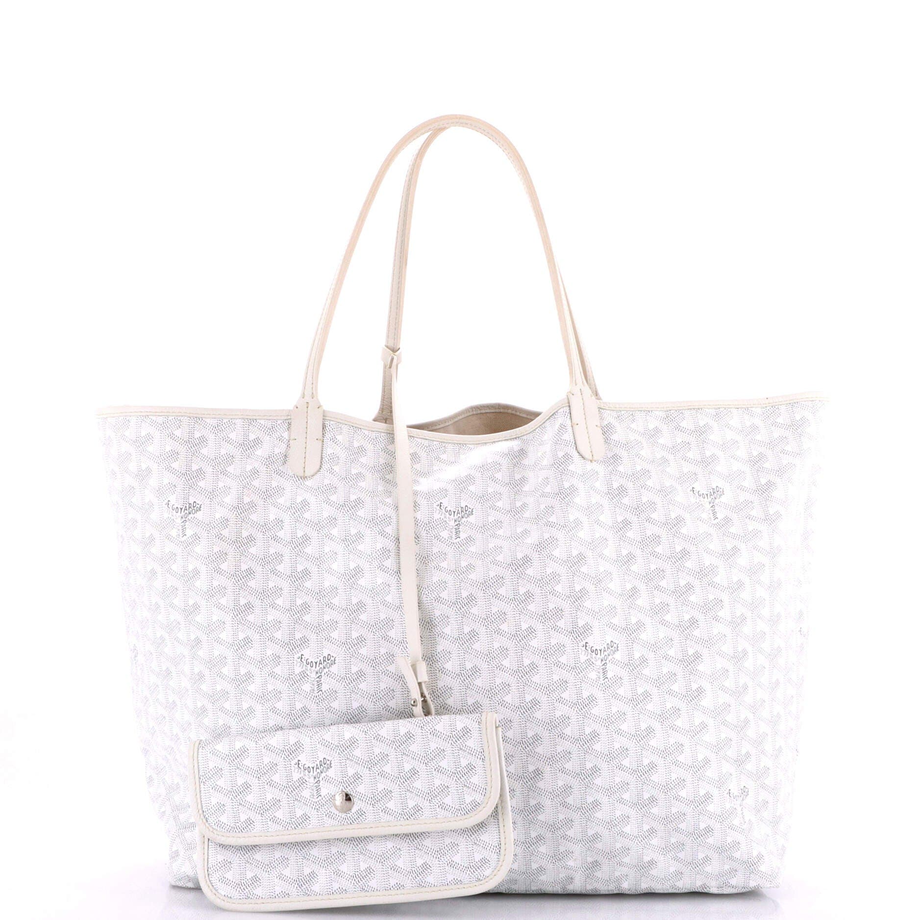 Pre-Owned Goyard Saint Louis Tote Coated Canvas GM, Alternate, color, White