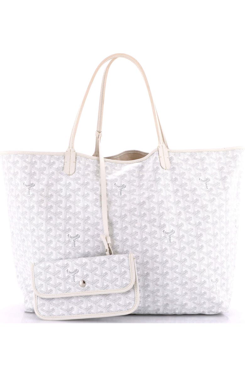 Pre-Owned Goyard Saint Louis Tote Coated Canvas GM, Alternate, color, White