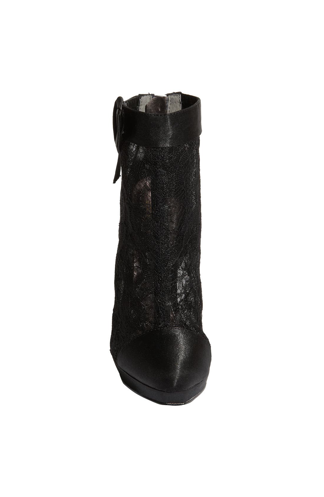 'Night Light' Lace & Satin Bootie, Alternate, color, BLACK LACE