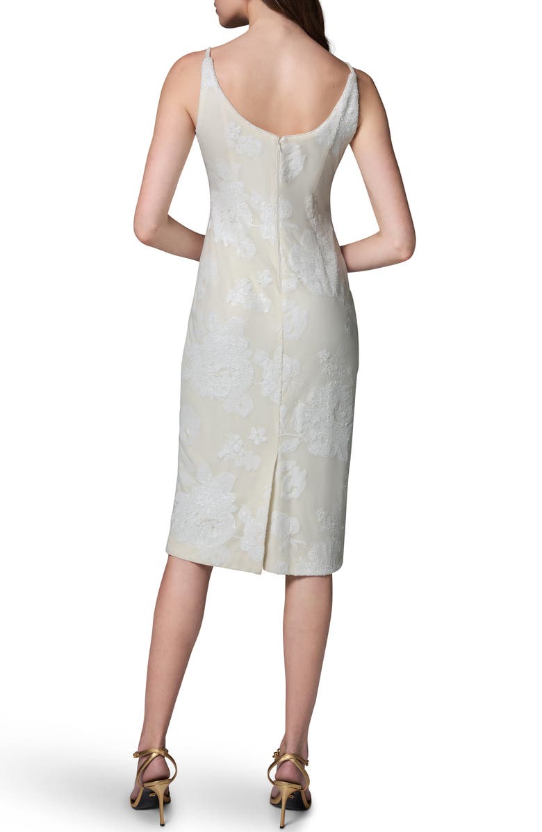 Donna Karan New York Beaded Floral Dress, Alternate, color, Cream