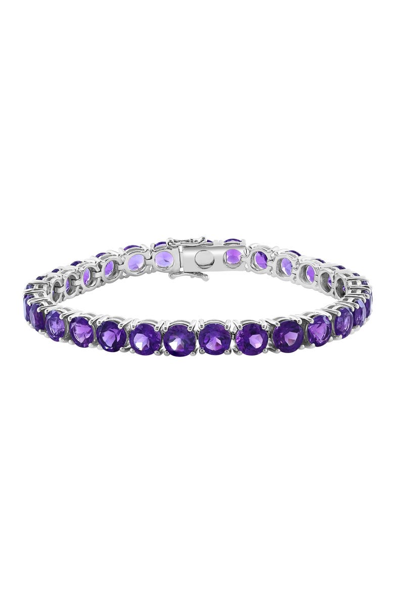 Sterling Silver Amethyst Tennis Bracelet, Main, color, SILVER