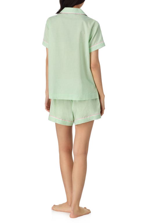 Ralph Lauren Lauren  Print Cotton Blend Short Pajamas In Green Check