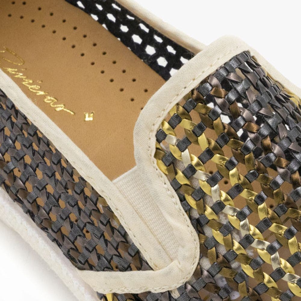 Rivieras Lord Woven Leatherette Slip-On Loafer, Alternate, color, Multi Gold Bronze Silver