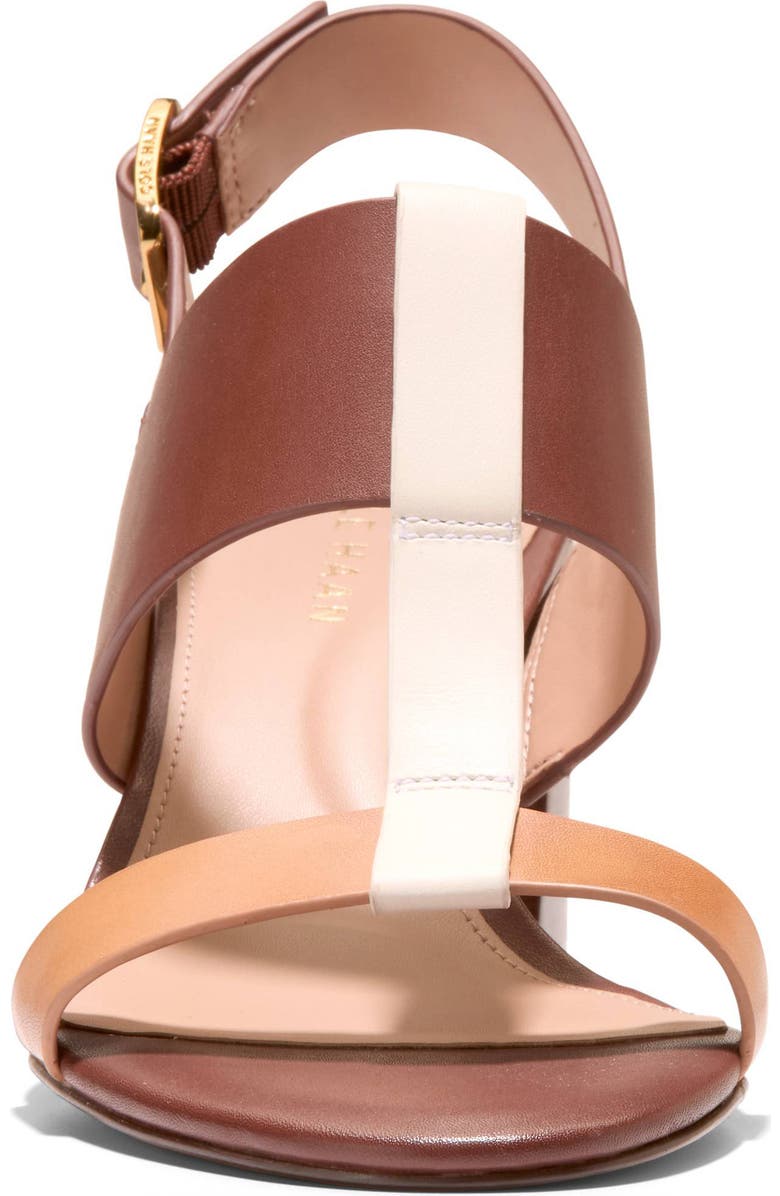 Cole Haan Josie T-Strap Sandal, Alternate, color, Dark Cuoio Leather/ Biscuit