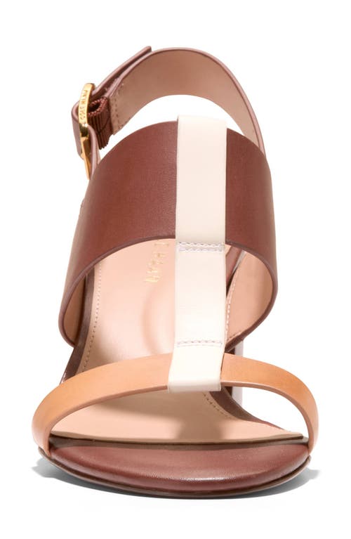 Cole Haan Josie T-strap Sandal In Dark Cuoio Leather/biscuit