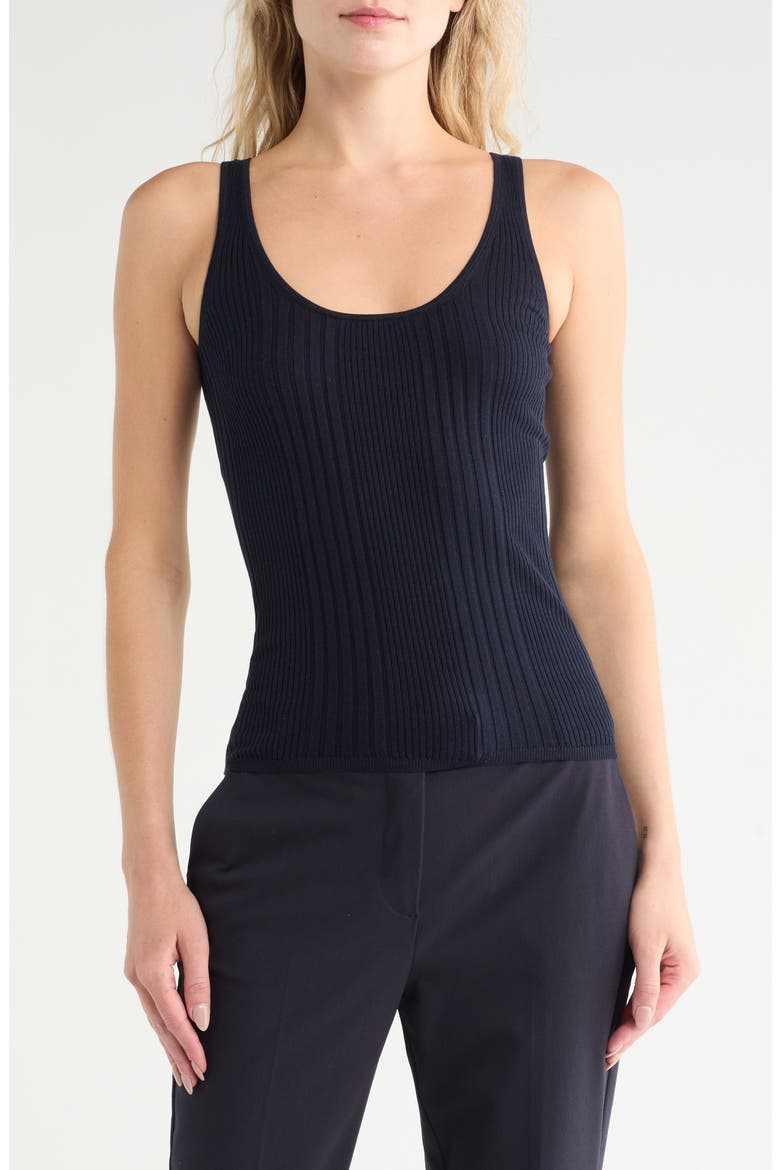 Second Base Silk Blend Tank Top, Main, color, NIGHT SKY