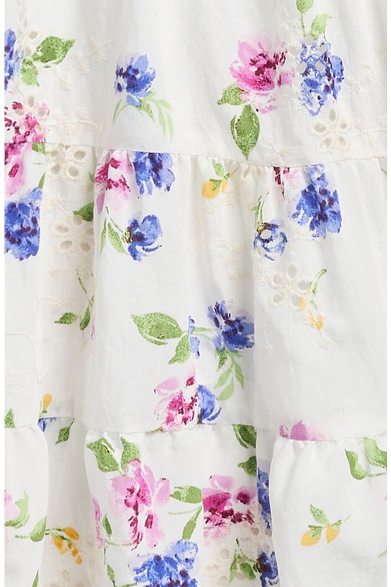 Kids' Floral Eyelet Dress, Alternate, color, IVORY MULTI