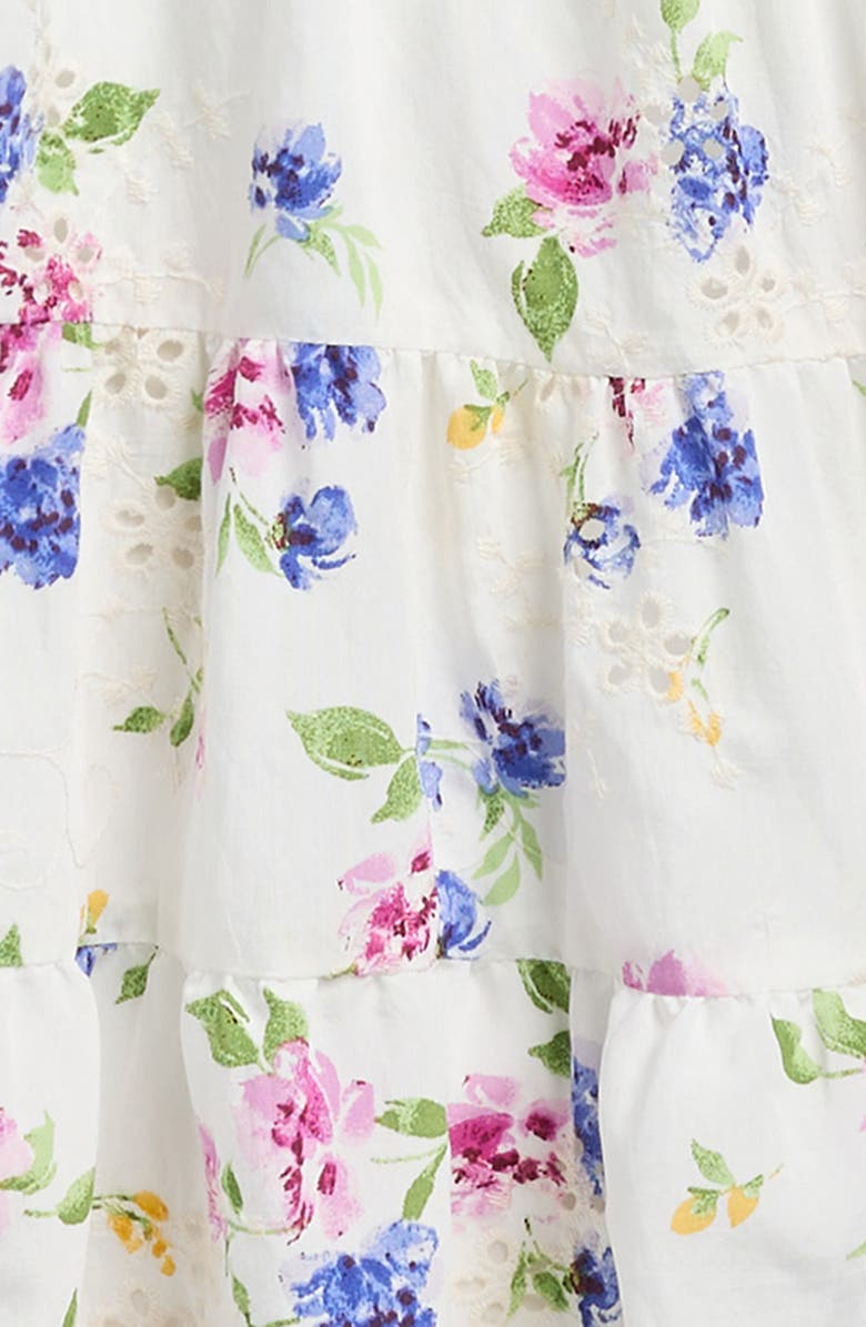 Ava & Yelly Kids' Floral Eyelet Dress, Alternate, color, Ivory Multi