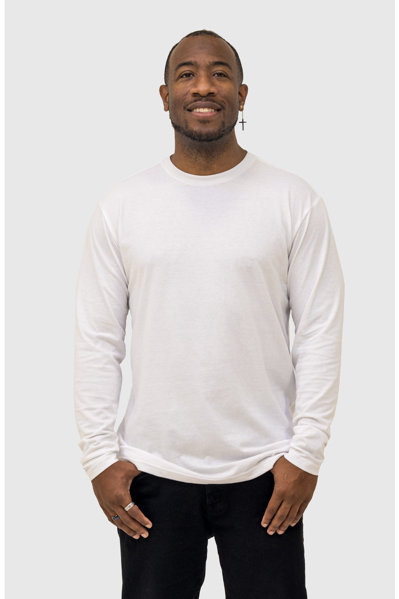 Standard Long Sleeve Crew Neck T-Shirt 3-Pack, Alternate, color, Black, White, Slate Blue
