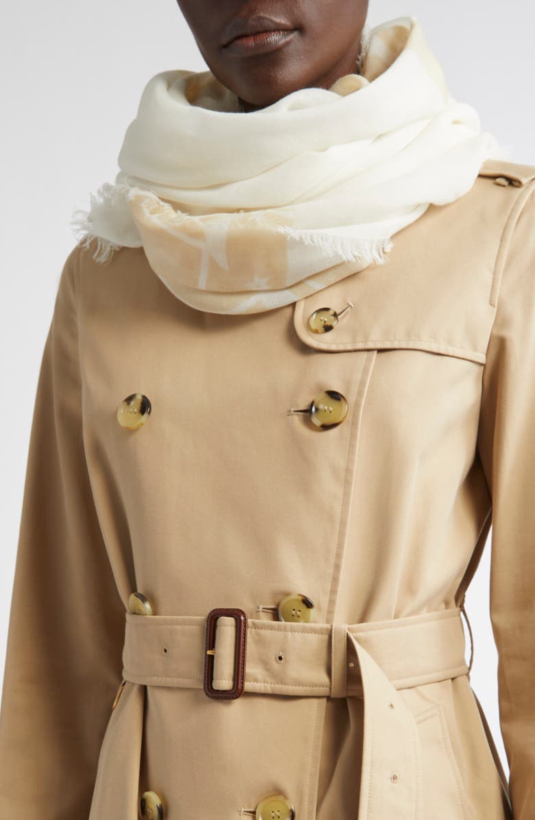 Burberry Equestrian Knight Wool Jacquard Scarf, Alternate, color, Cotton